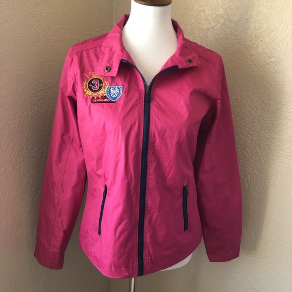 US Polo Pink Windbreaker Jacket Sz S - Picture 1 of 6